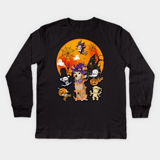 Chihuahua Witch Funny Dog Halloween Kids Long Sleeve T-Shirt